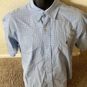 Men’s used size L Large Blake button front Ralph Lauren polo short sleeve shirt